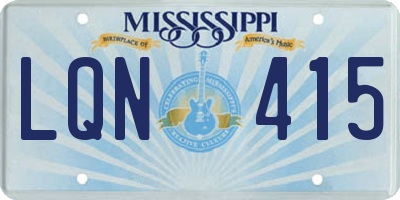 MS license plate LQN415