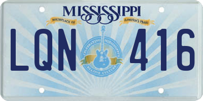 MS license plate LQN416