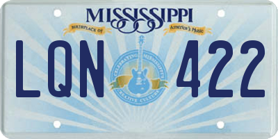 MS license plate LQN422