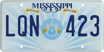 MS license plate LQN423
