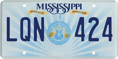 MS license plate LQN424
