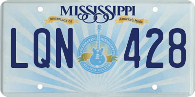 MS license plate LQN428