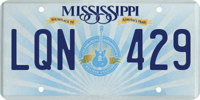 MS license plate LQN429