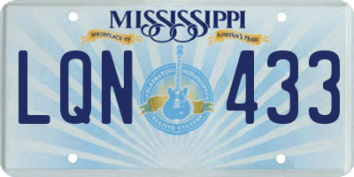MS license plate LQN433