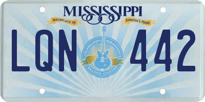 MS license plate LQN442
