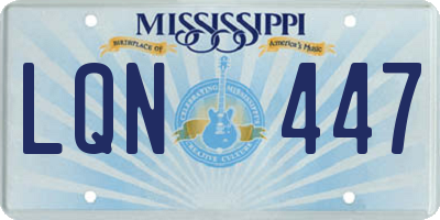 MS license plate LQN447