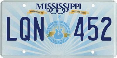 MS license plate LQN452