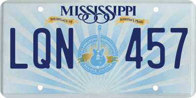 MS license plate LQN457
