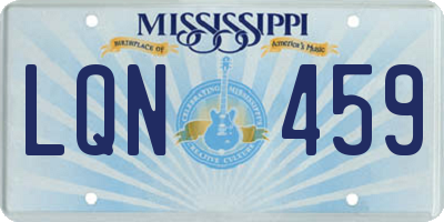 MS license plate LQN459
