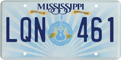 MS license plate LQN461