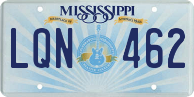 MS license plate LQN462