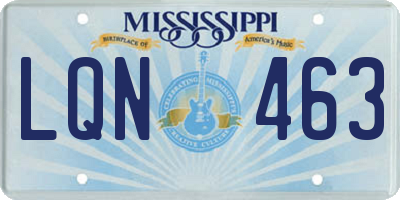 MS license plate LQN463