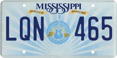 MS license plate LQN465