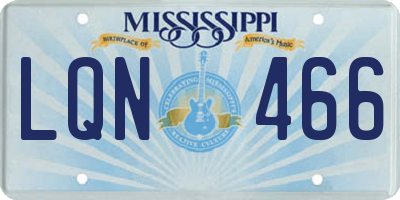 MS license plate LQN466