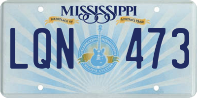 MS license plate LQN473