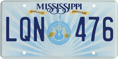 MS license plate LQN476