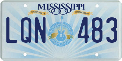MS license plate LQN483