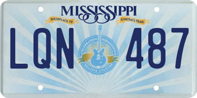 MS license plate LQN487