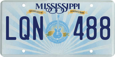 MS license plate LQN488