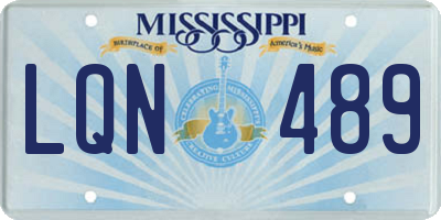 MS license plate LQN489