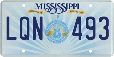 MS license plate LQN493