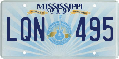 MS license plate LQN495