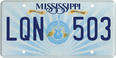MS license plate LQN503
