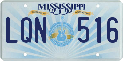 MS license plate LQN516