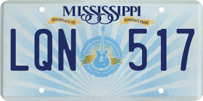 MS license plate LQN517