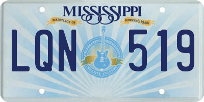 MS license plate LQN519