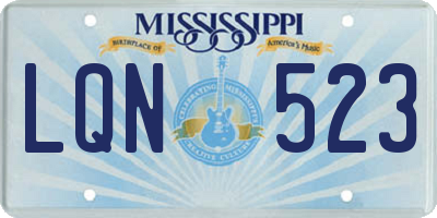 MS license plate LQN523