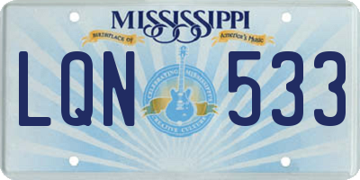 MS license plate LQN533