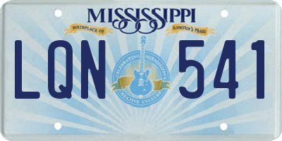 MS license plate LQN541