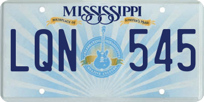 MS license plate LQN545