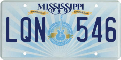 MS license plate LQN546