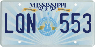 MS license plate LQN553