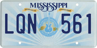 MS license plate LQN561