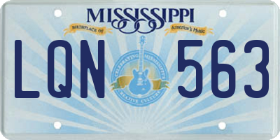 MS license plate LQN563