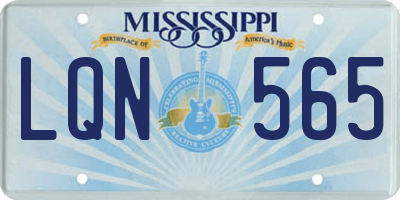 MS license plate LQN565