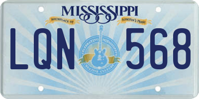 MS license plate LQN568