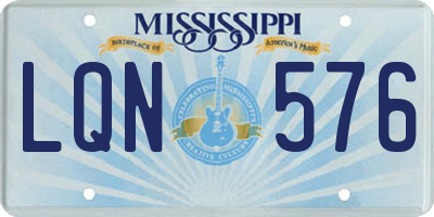 MS license plate LQN576
