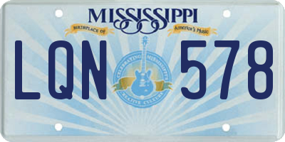 MS license plate LQN578