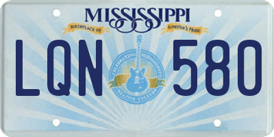MS license plate LQN580