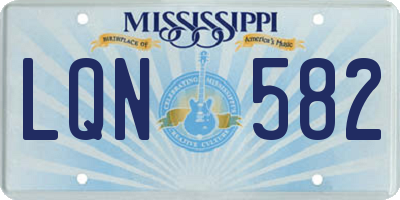 MS license plate LQN582