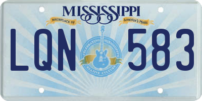 MS license plate LQN583