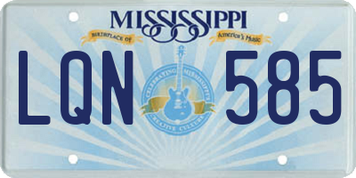 MS license plate LQN585