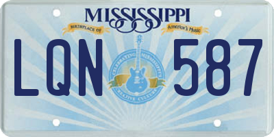MS license plate LQN587