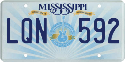 MS license plate LQN592