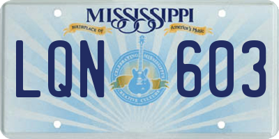 MS license plate LQN603