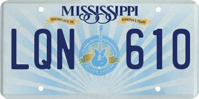 MS license plate LQN610